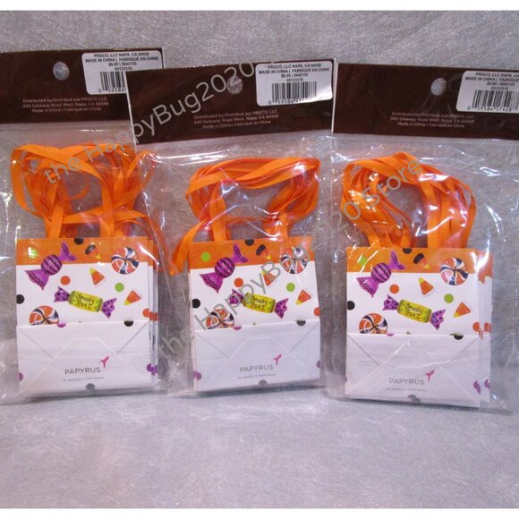 Papyrus Mini Treat Bags-favor - Halloween 3-D CANDY *BUNDLE OF 3 PACKS* SEALED - Picture 5 of 7